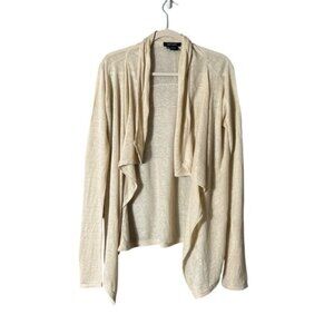 Karen Kane Womens Linen Cardigan Size XS Lagom Lagenlook Beachy Tan Resort